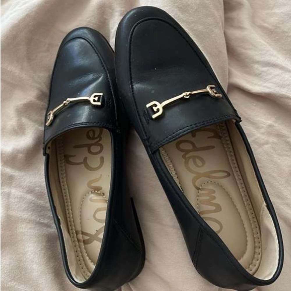 Sam Edelman Black Flats with Gold Accent